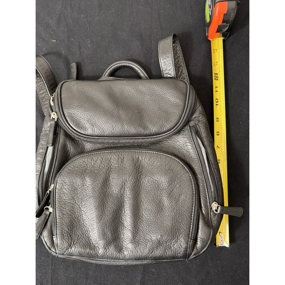 Osgoode Marley Soft  Black Pebble Leather Convertible Backpack Organizer - Picture 14 of 16